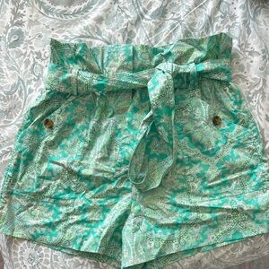 Women's Green Paisley Shorts-JCREW NWT